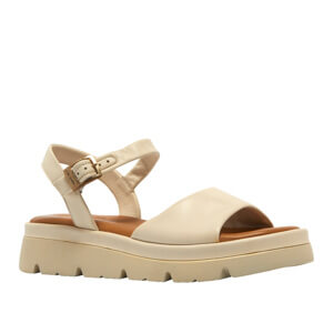 Carl Scarpa Assisi Off White Leather Platform Sandals